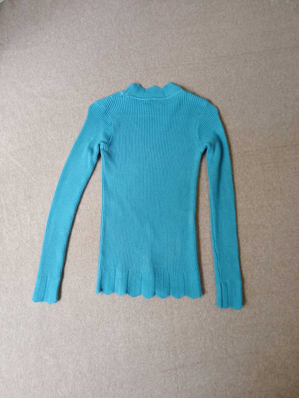 Yuna turtleneck and longsleeved sweater vintage style turquoise blue Sz S-M